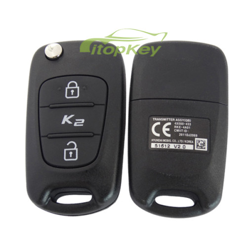 original Kia K2 2 button remote key with 434mhz Transmitter ASSY(QB) 4X000-433 RKE-4A01 CMIIT ID:2011DJ2069