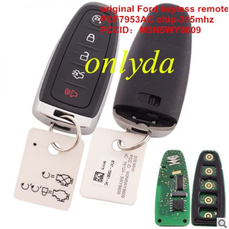 For original Ford 5B keyless remote 315mhz PCF7953AC chip FCCID：M3N5WY8609 IC:7812A-5WY8609 BT4T 15K601-HX
