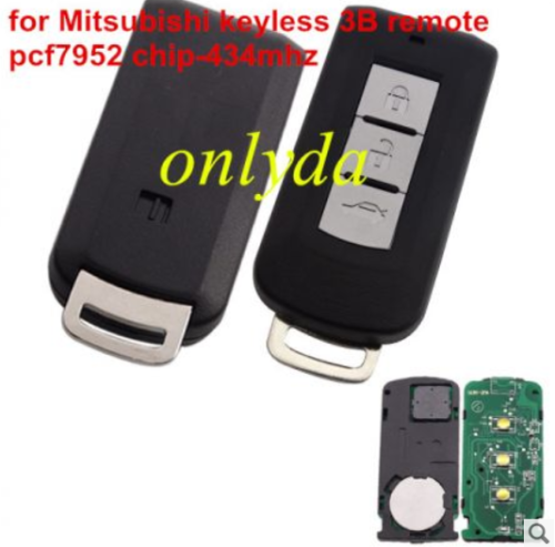 For Mitsubishi 3 button keyless smart remote key with 434mhz & PCF7952 chip CBD-644M-KEY-E 3G-2 CMII ID:2012DJ3230 743B CE1731