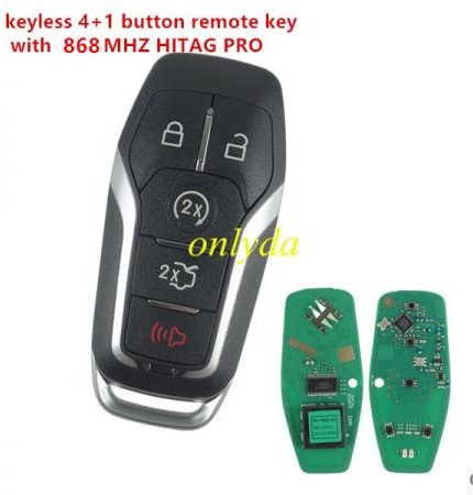 for Ford 4+1button aftermarket remote key with 868mhzHITAG PRO keyless