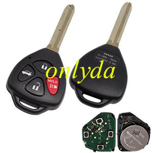 Toyota 3+1 button remote key with  FCCID   HYQ12BBY--314.4Mhz
