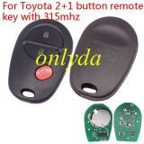 Toyota 2+1 button remote key with 315mhz