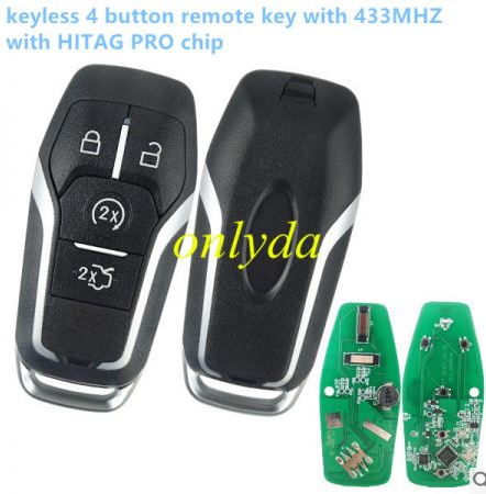 keyless 4 button aftermarket remote key with 433mhzHITAG PRO
