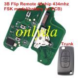 3B Flip Remote Key 433mhz (battery on PCB) FSK model with 46 chip