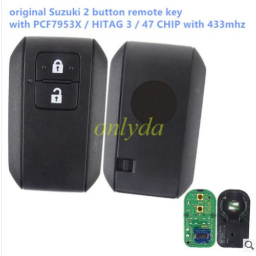 original Suzuki 2 button remote key with PCF7953X / HITAG 3 / 47 CHIP with 433mhz