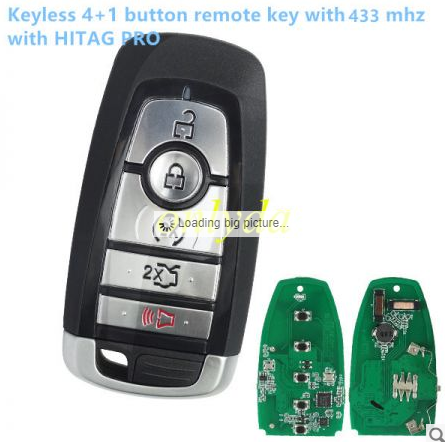 keyless 4+1 button remote key with 434mhz with HITAG PRO