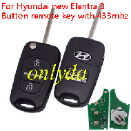 For new Elantra 3 Button remote key with 433mhz