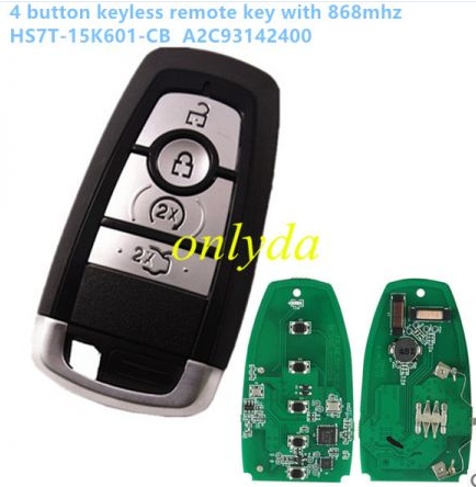4 button keyless remote key with 868mhz HS7T-15K601-CB A2C93142400 for Ford F-Series 2015-2017