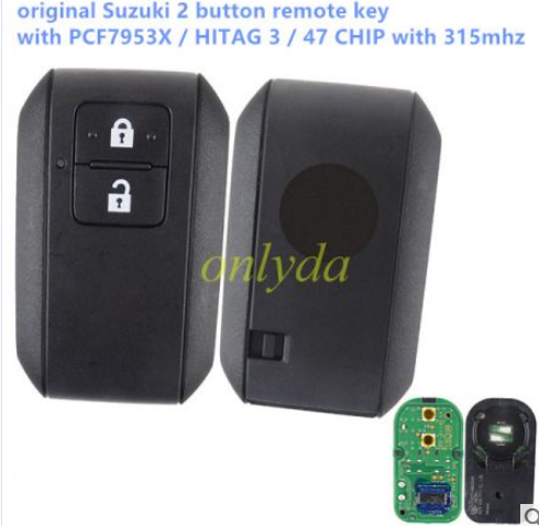 original Suzuki 2 button remote key with PCF7953X / HITAG 3 / 47 CHIP with 315mhz