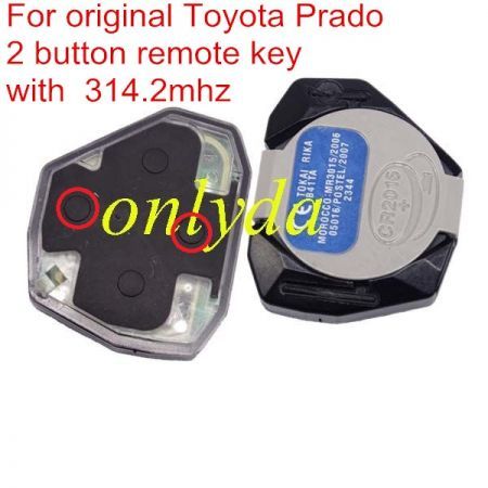 For original toyota Prado 2 button remote key with 315mhz used for land cruiser, suv car