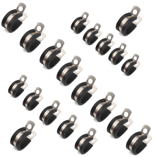 20pcs Rubber Cushion Insulated Stainless Steel Cable Clamp-Wholesale Price  for Home DIY Amazon,Ebay,Wish Hot Seller