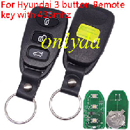 For hyundai 3 button Remote key with 433mhz SONATA Elantra Tucson