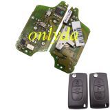 For original Peugeot 3 Button Flip Remote Key with 433mhz (battery on PCB) with FSK model with 46 chip