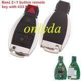 For Benz 2+1 button remote key with 315MHZ/433MHZ