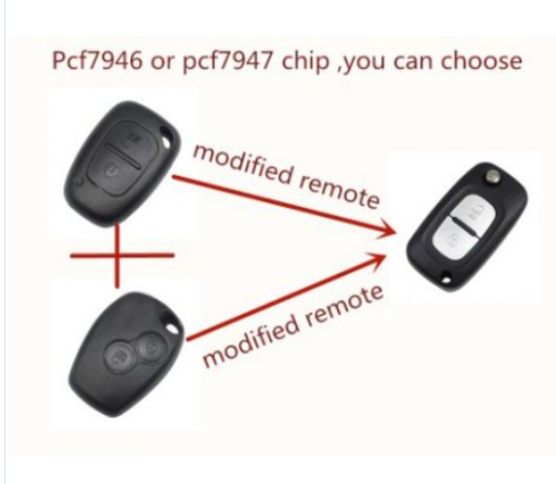 for Renault Modified 2 button remote key 7946 chip-434mhz