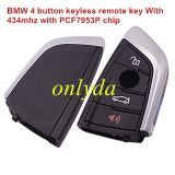 For BMW X5 4 button keyless remote key With 434mhz
