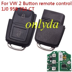 For VW 2 Button remote control 1J0 959 753 CT