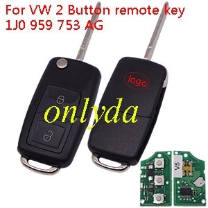For VW 2 Button remote key 1J0 959 753 AG