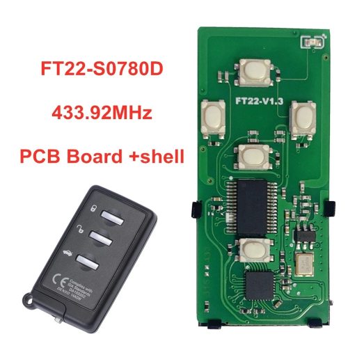 Lonsdor FT22-0780D/S0780D 433.92MHz 3 Buttons Smart Remote Car Key for Subaru/Toyota Alphard 2006-2016 Replacement 4D PCB Board