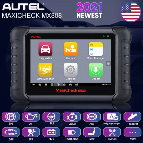 2021 Autel MaxiCheck MX808 Maxicom OBD2 Diagnostic Scanner All Systems And Service Functions Oil Reset EPB BMS SAS DPF TPMS IMMO