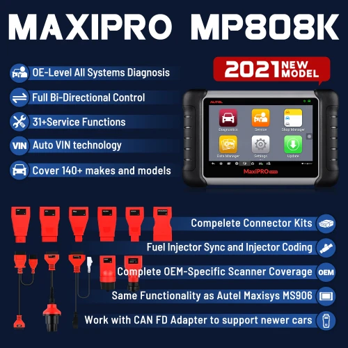 Autel MaxiPRO MP808K OBD2 Diagnostic Scanner ECU Programming Key Coding TPMS MP808 DS808