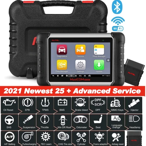 Autel MaxiCOM MK808BT Diagnostic Scan Tool with All System Diagnosis and 21 Services, IMMO, Oil Reset, EPB, BMS, SAS, DPF, ABS