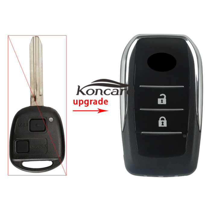 For Toyota 2 button upgrade remote key blank