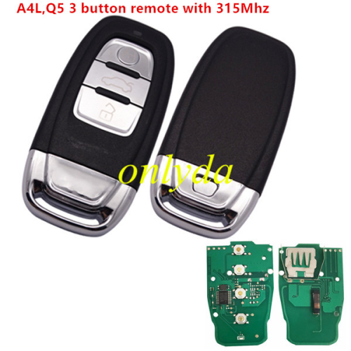 For Audi A4L,Q5 3 button remote control with 315Mhz