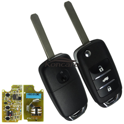 For Changan 3 button  CS15 Flip Key Remote Control ... Flip Key Assembly (with Circuit Board)  with 433mhz