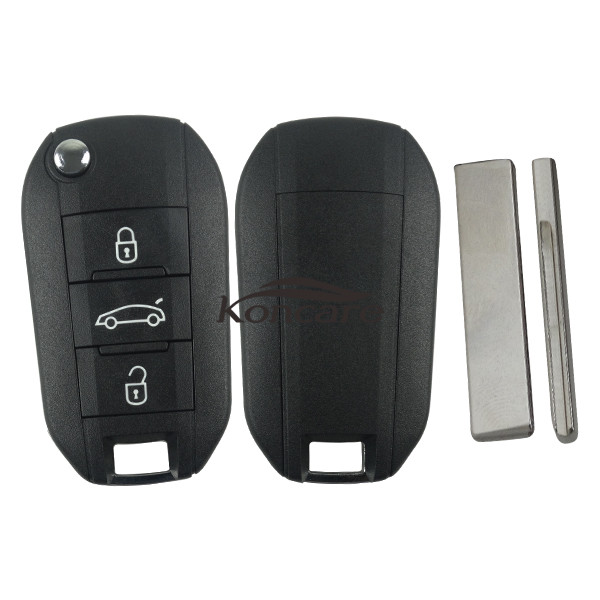 For peugeot  508 3 button flip remote key blank with HU83 407 blade
