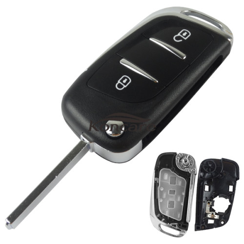 For modified peugeot replacement key shell with 3 button with VA2T blade