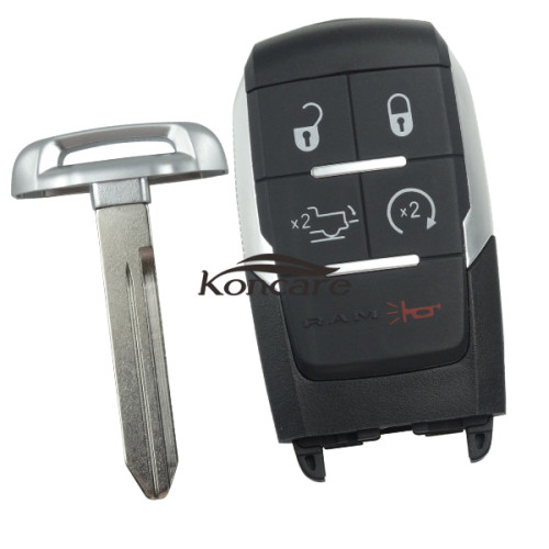 Chrysler 4+1 button key shell with key blade without light