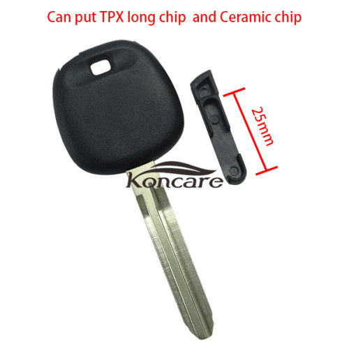 Toyota transponder key blank Toy43 blade with logo with TPX chip and carbon chip part