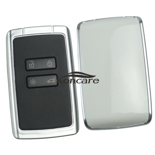 Renault 4 button remote key case with blade with logo ,silver