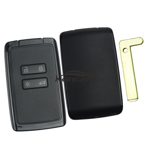 Renault 4 button remote key case with blade with logo ,black