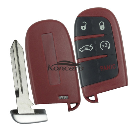 Chrysler 4+1 button remote key shell with blade with logo