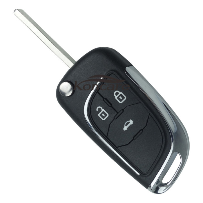 Chevrolet modified 3 button folding remote control key shell with hu100 blade with logo 