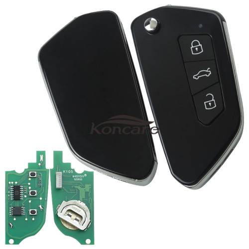 VW style 3 button remote key B33 for KDX2 and KD MAX to produce any model rmeote 