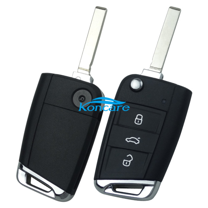 3 button flip remote key blank with HU162 blade， the pin hole is same as original shell 