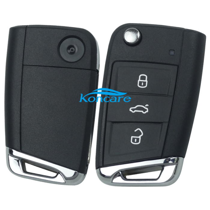 3 button flip remote key blank with HU162 blade， the pin hole is same as original shell 