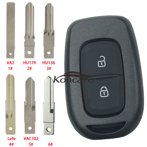 2 button remote key blank, please choose the blade 