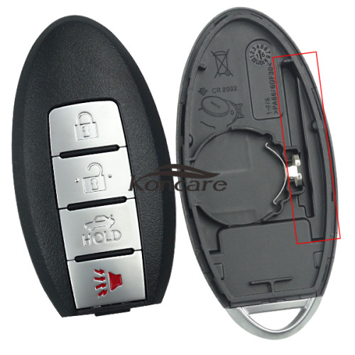 Nissan 4 button remote key blank for new model with trunk button without logo 