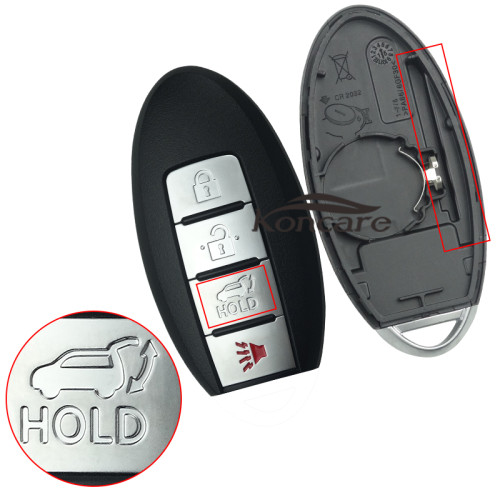 Nissan 3+1 button remote key blank with blade for new model without logo 
