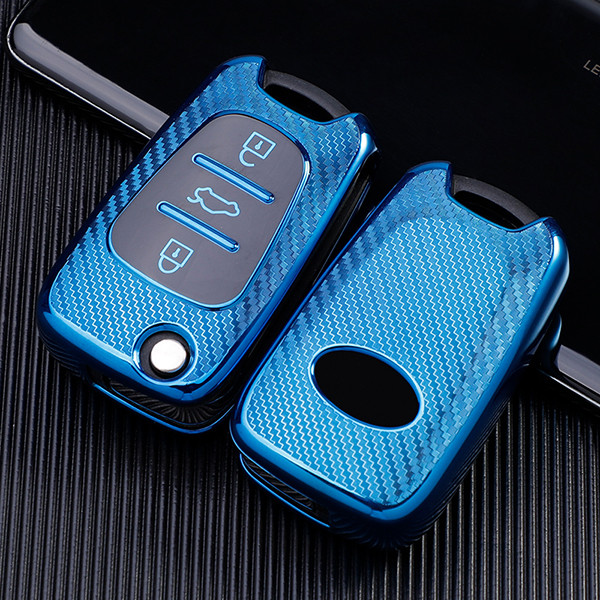 Hyundai K2 K5 3 button TPU protective key case, Transparent button, please choose the color