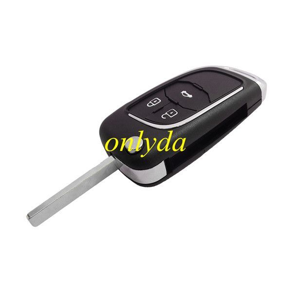 3 button modified folding remote control key shell with hu100 blade