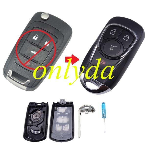 For Buick modified 3+1 button key blank keyless model