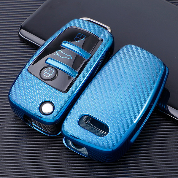 Audi A3/Q3/Q2L/A1/S3 3 button TPU protective key case, Transparent button , please choose the color