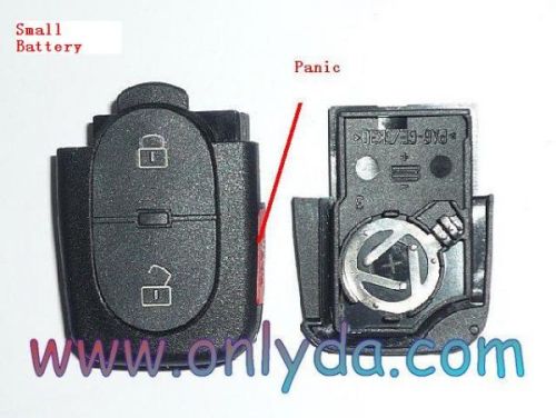 For Audi Small battery 2+1 button remote key blank part with panic 1616 model
