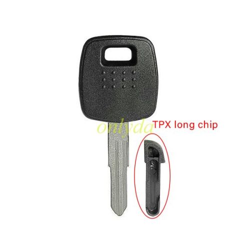 Hyundai transponder key blank with left blade (can put TPX long chip）