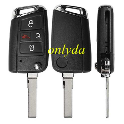 3+1button remote key blank with HU66 blade